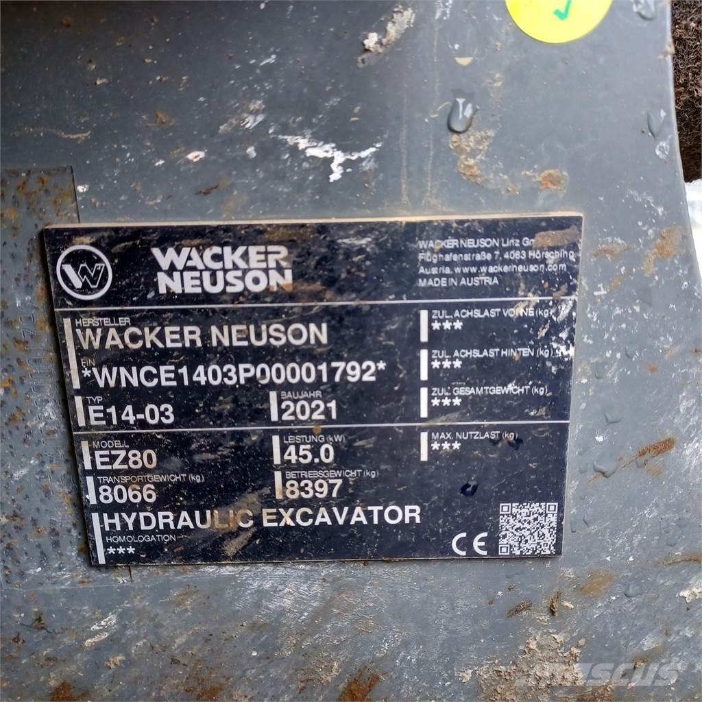 Wacker Neuson EZ80 Gravemaskiner på larvebånd