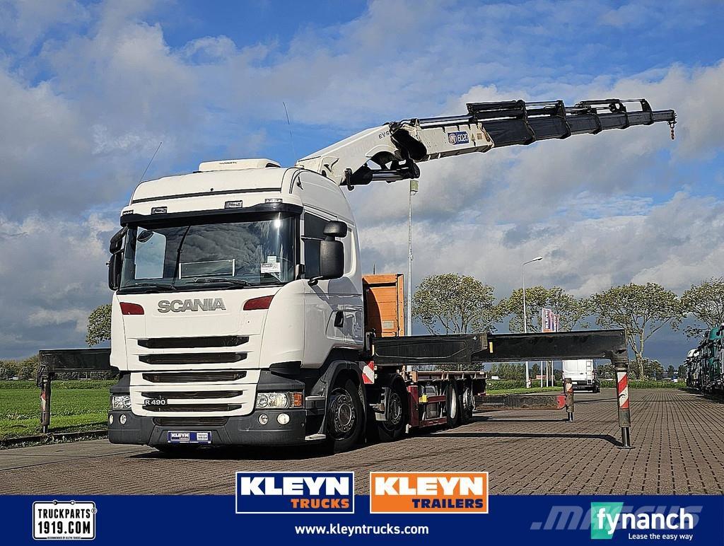 Scania R490 Lastbil med lad/Flatbed