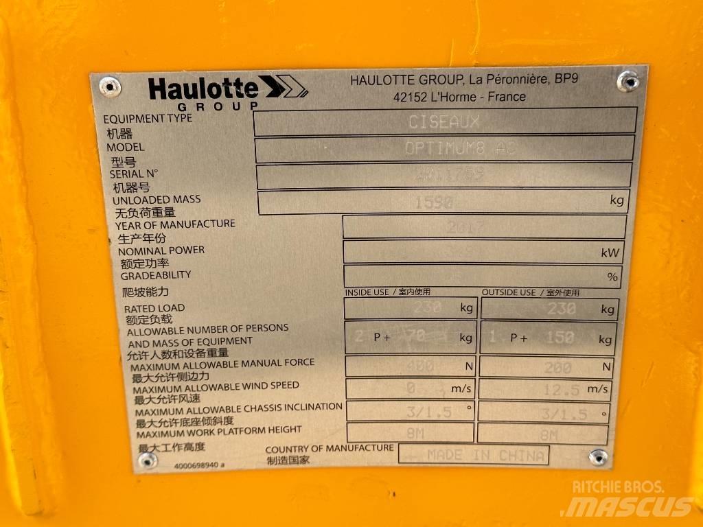 Haulotte OPTIMUM 8 Saxlifte