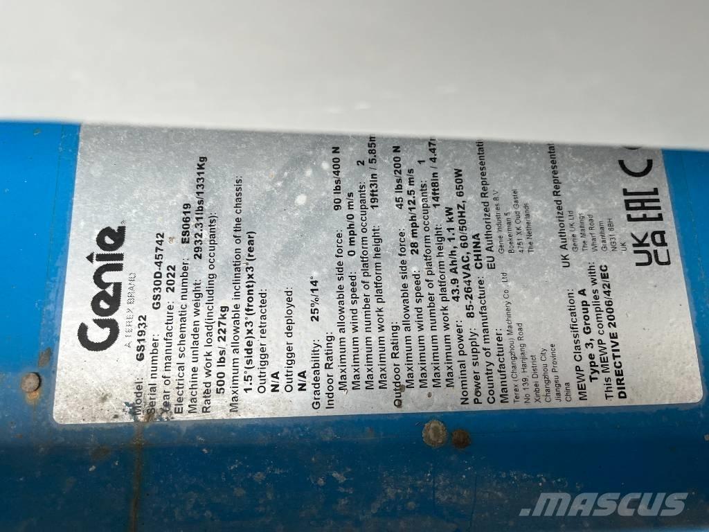 Genie GS 1930E-Drive Saxlifte
