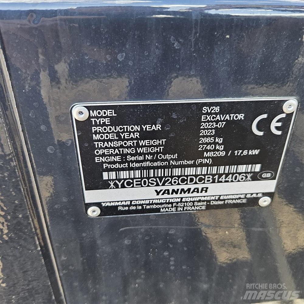 Yanmar SV 26 Minigravemaskiner