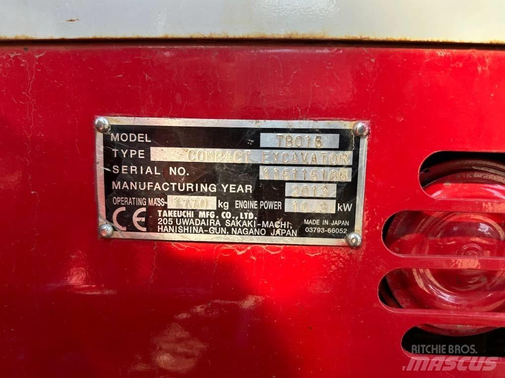 Takeuchi TB 016 Minigravemaskiner