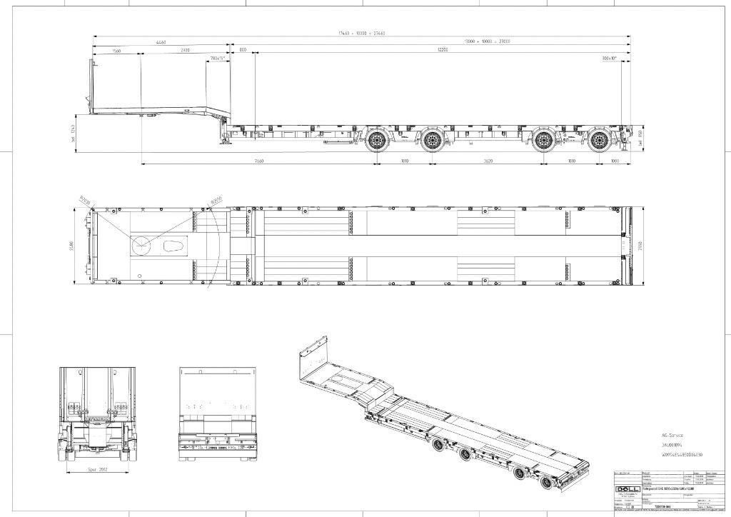 Doll S4E Semi-trailer med lad/flatbed