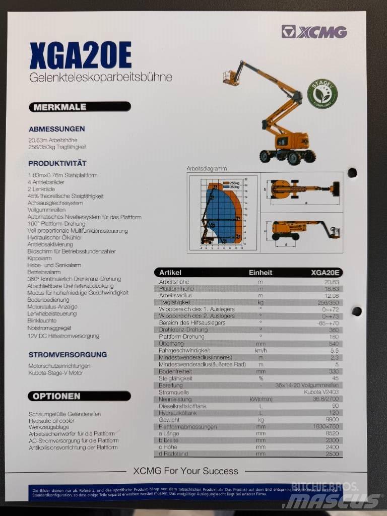 XCMG XGA 20 E Bomlifte med knækarm