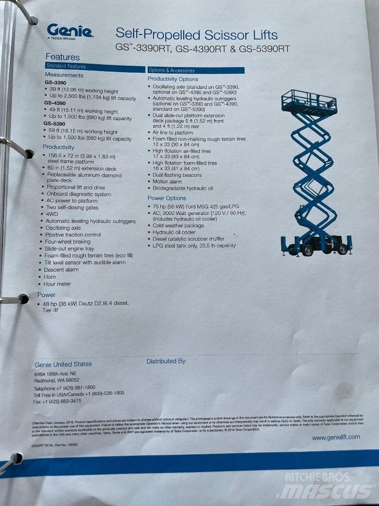 Genie GS 5390 RT Saxlifte