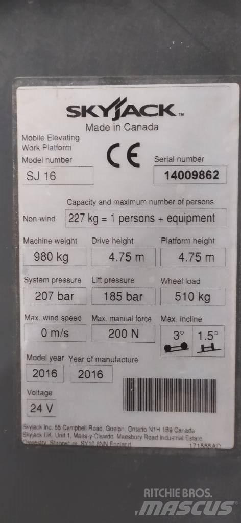 SkyJack SJ 16 Søjlelifte