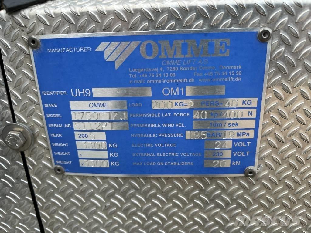 Omme 1750ETZJ Lastbilmonterede lifte