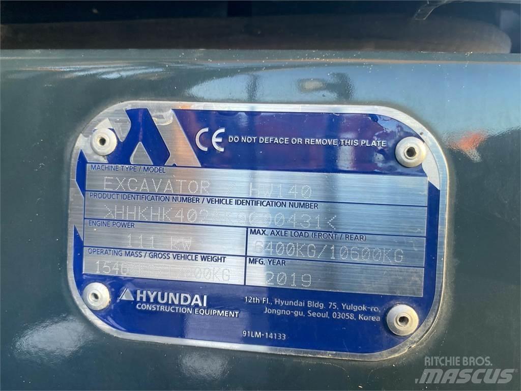 Hyundai HW140 Gravemaskiner på hjul