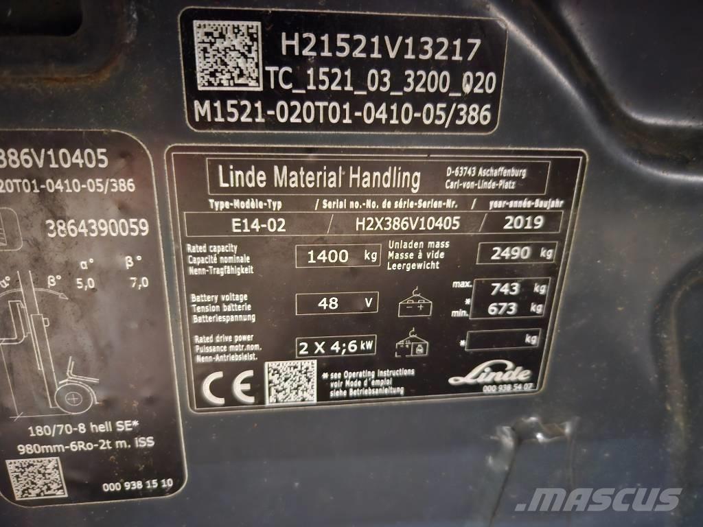 Linde E14 El gaffeltrucks