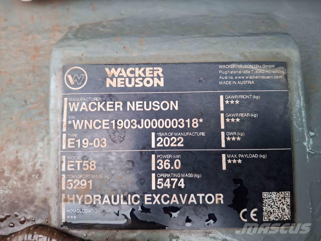Wacker Neuson ET58 Gravemaskiner på larvebånd