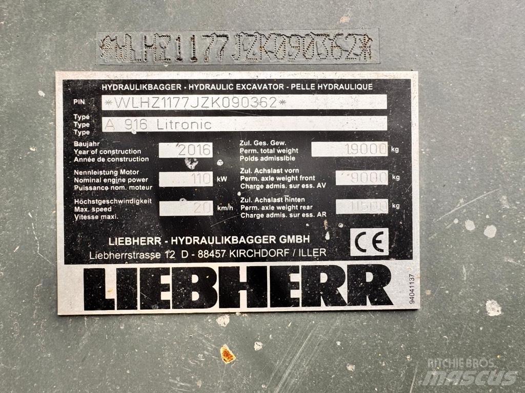 Liebherr A 916 Gravemaskiner på hjul