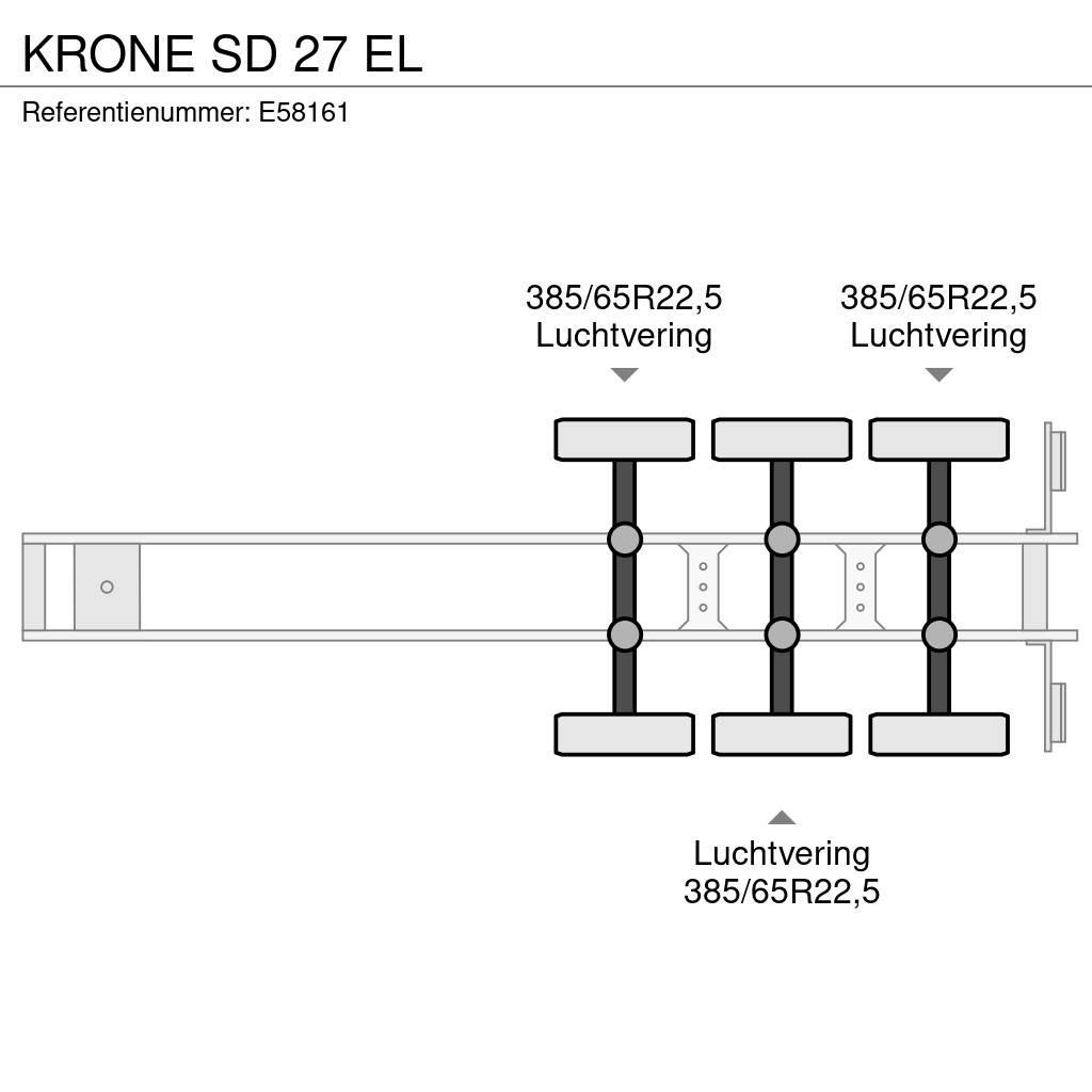 Krone SD 27 EL Semi-trailer med lad/flatbed