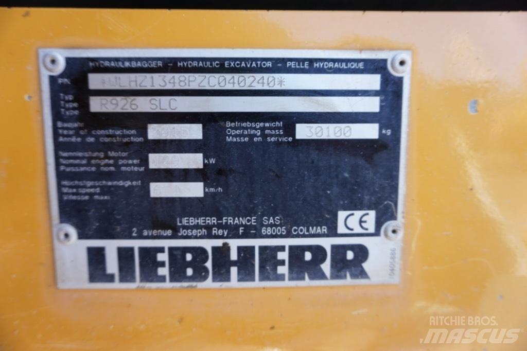 Liebherr R 926 SLC Gravemaskiner på larvebånd