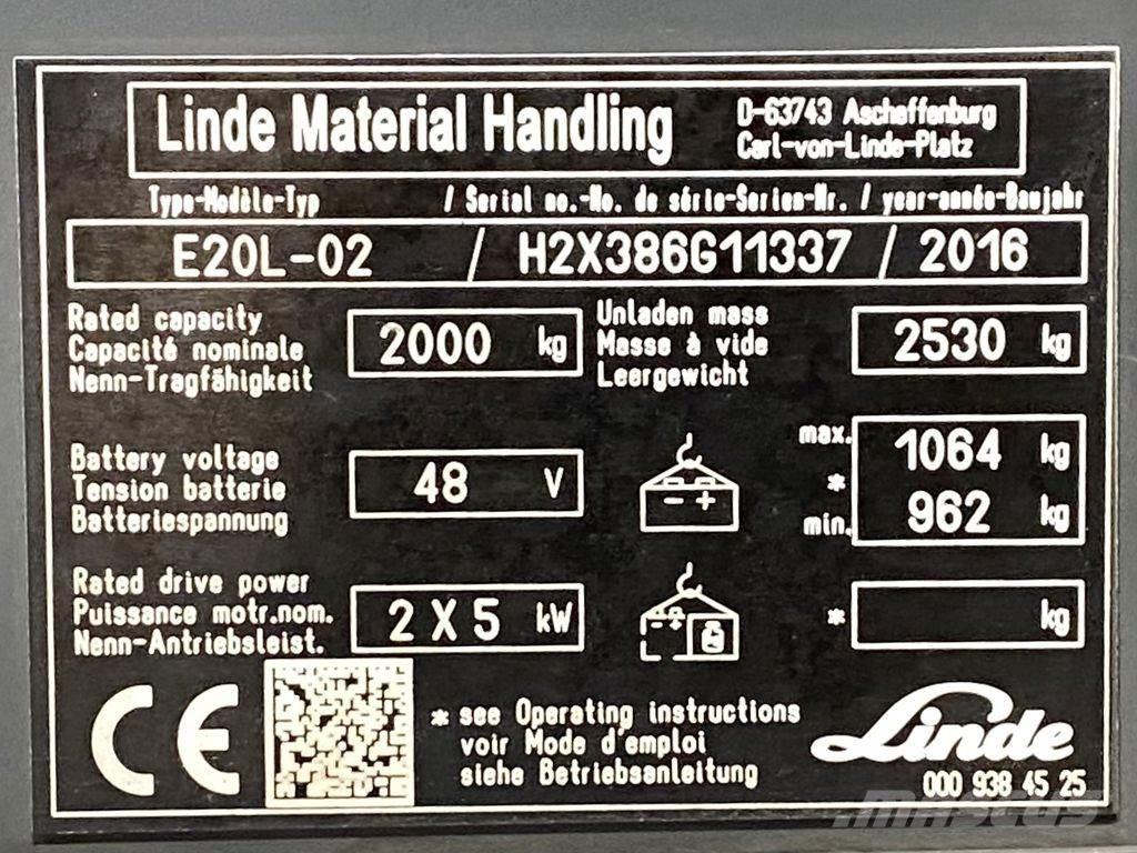 Linde E20L El gaffeltrucks