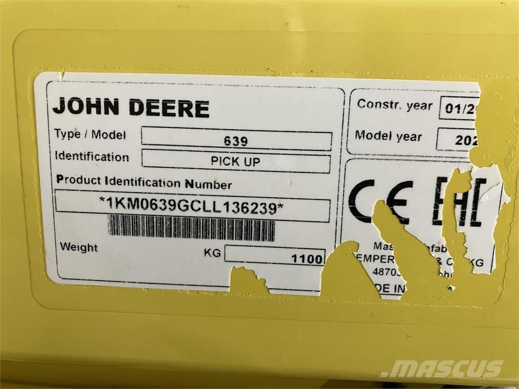 John Deere 639 Tilbehør til mejetærskere