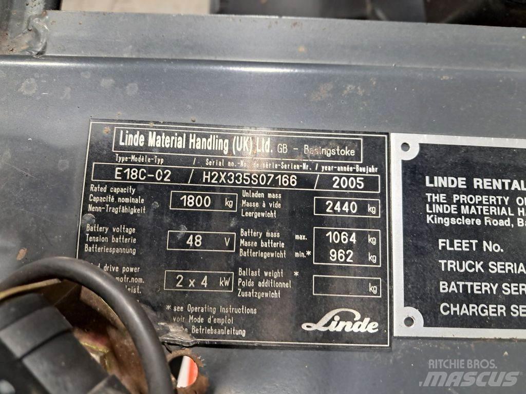 Linde E18C-02 El gaffeltrucks