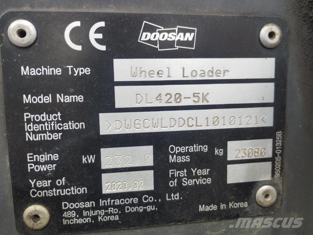 Doosan DL 420-5 Læssemaskiner på hjul