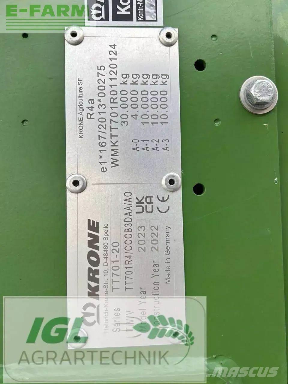 Krone tx 560 Sneglevogne