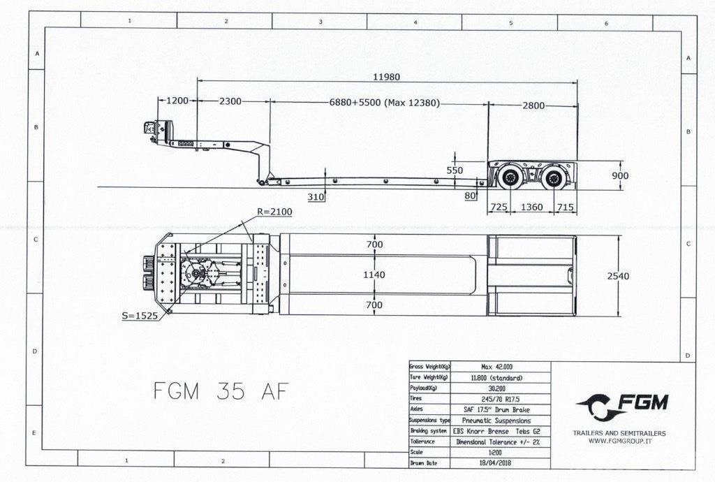 FGM 35 Semi-trailer med lad/flatbed
