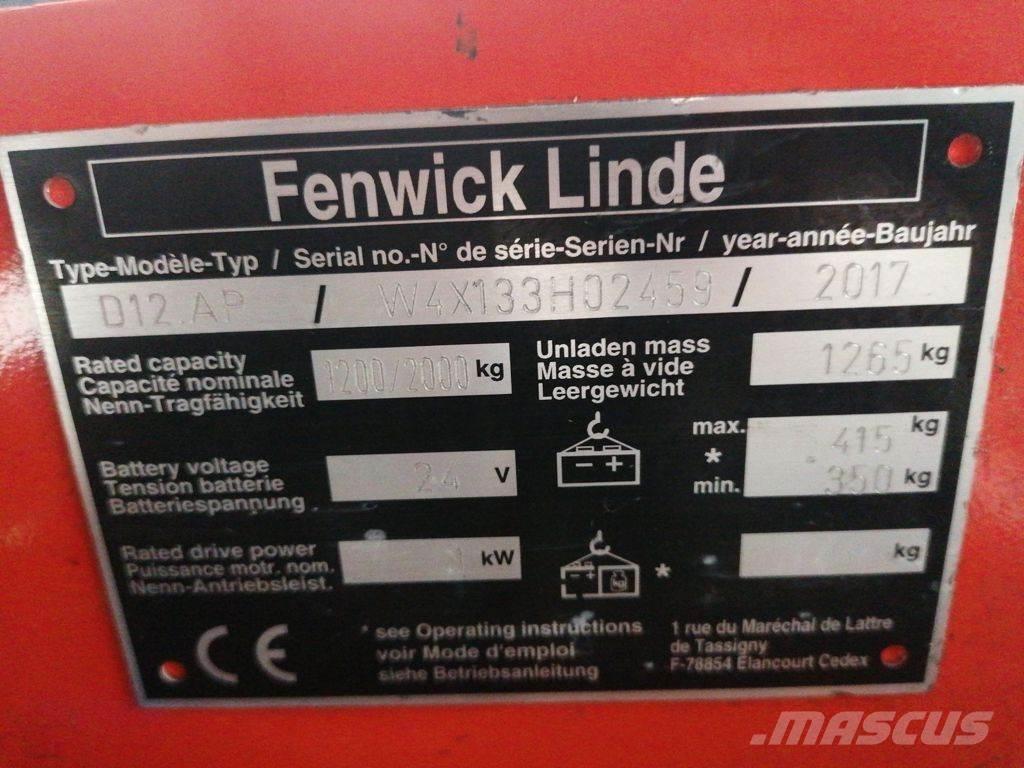 Linde D12AP Gaffelstabler med gående fører
