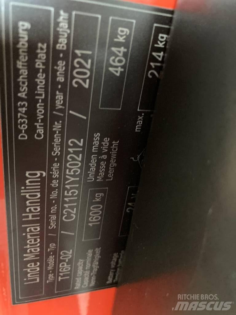Linde T16P/1151-02 El-palleløftere med platform
