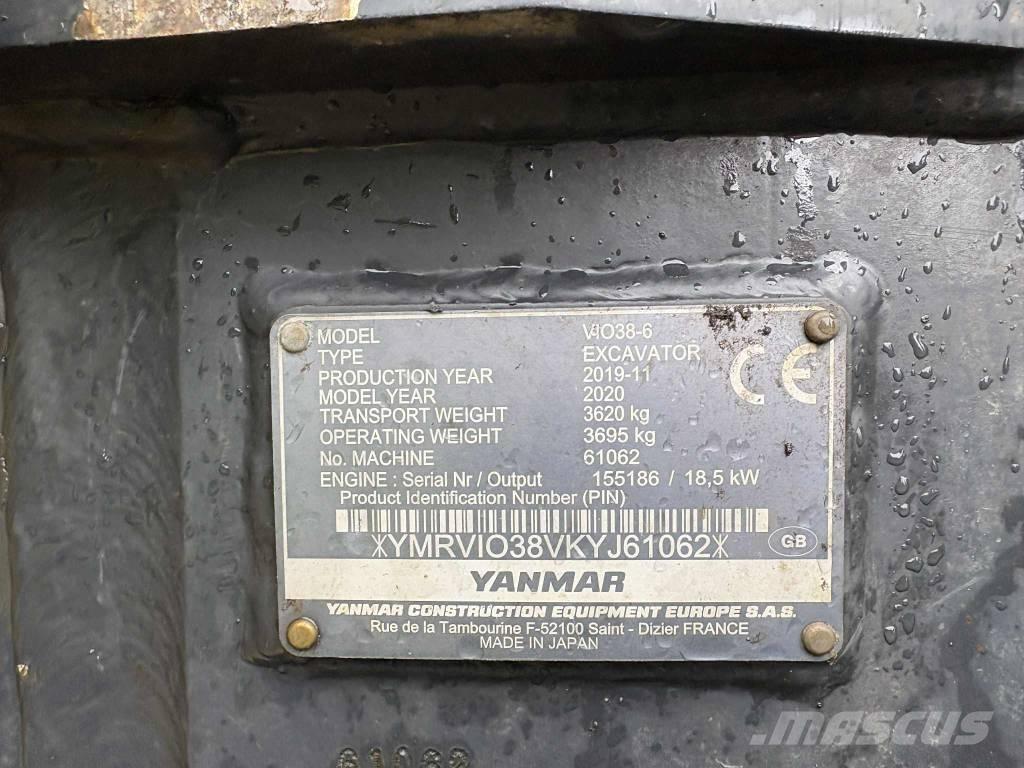 Yanmar Vio 38 Minigravemaskiner