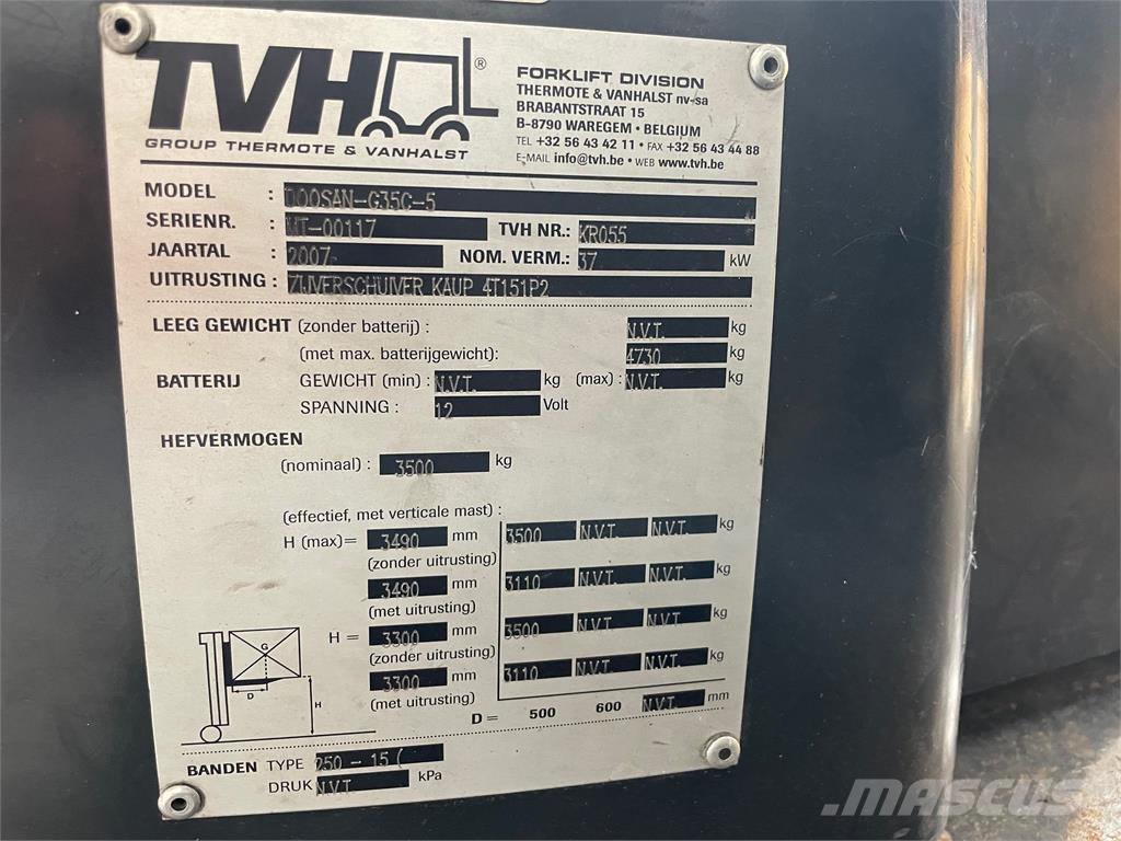 Doosan G35C-5 LPG gaffeltrucks