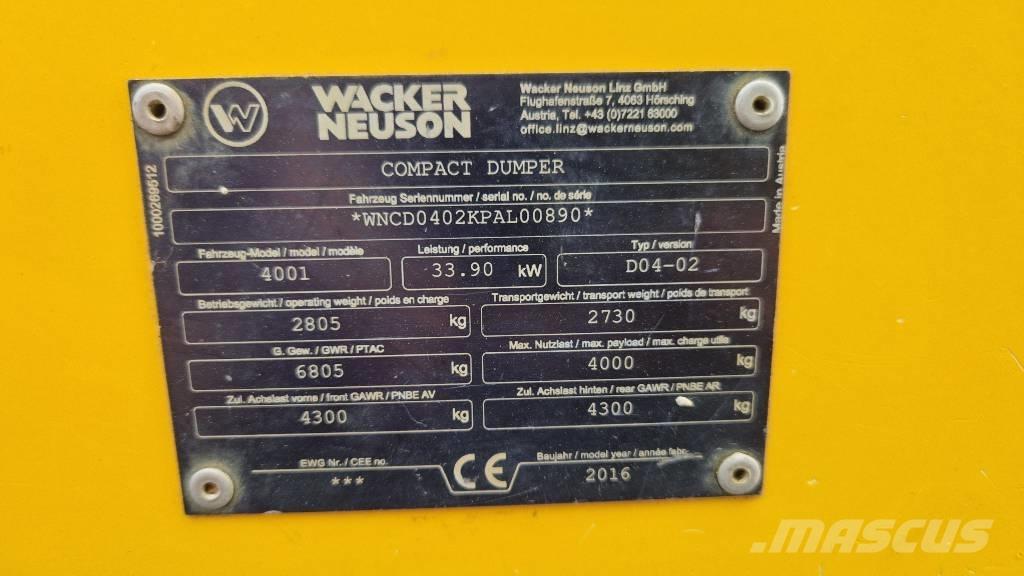 Wacker Neuson 4001 Dumpere