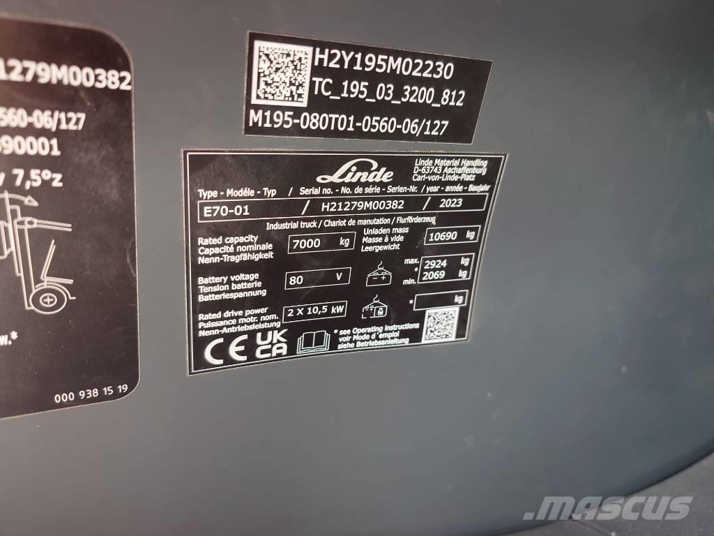Linde E 70/1279 El gaffeltrucks