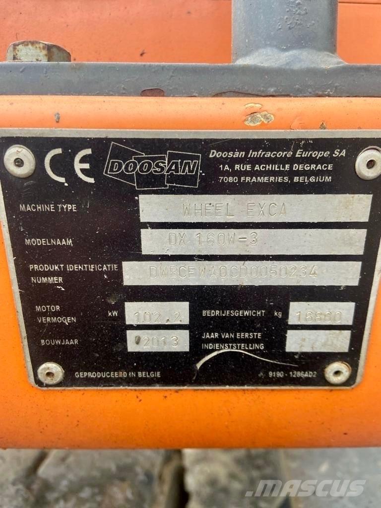 Doosan DX 160 W-3 Gravemaskiner på hjul