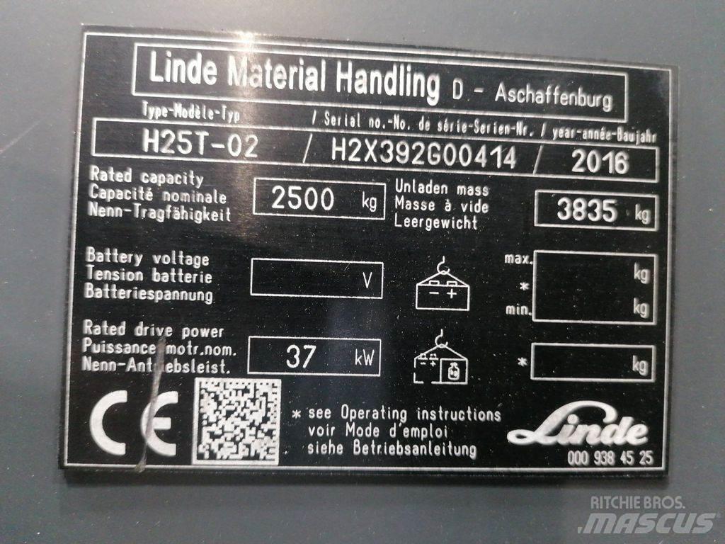Linde H25T-02 LPG gaffeltrucks