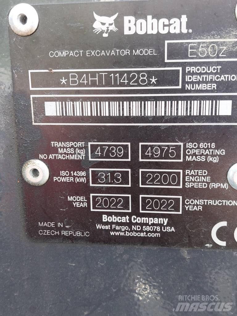 Bobcat E50z Minigravemaskiner