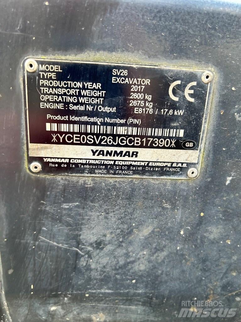 Yanmar SV 26 Minigravemaskiner