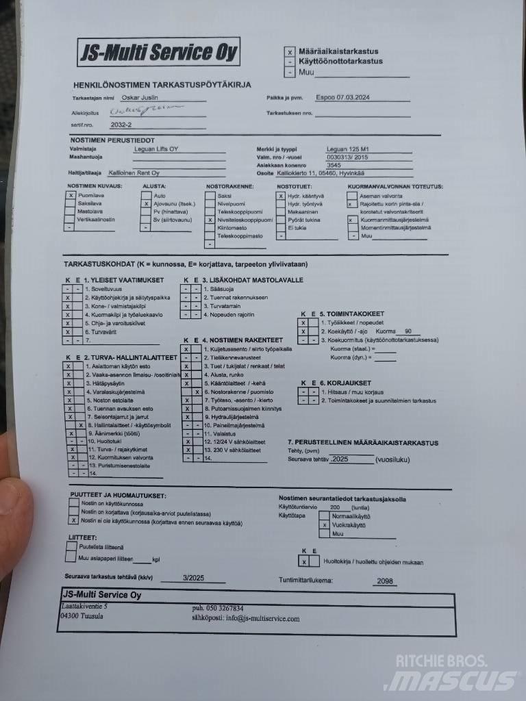 Leguan 125 Kompakte selvkørende bomlifte