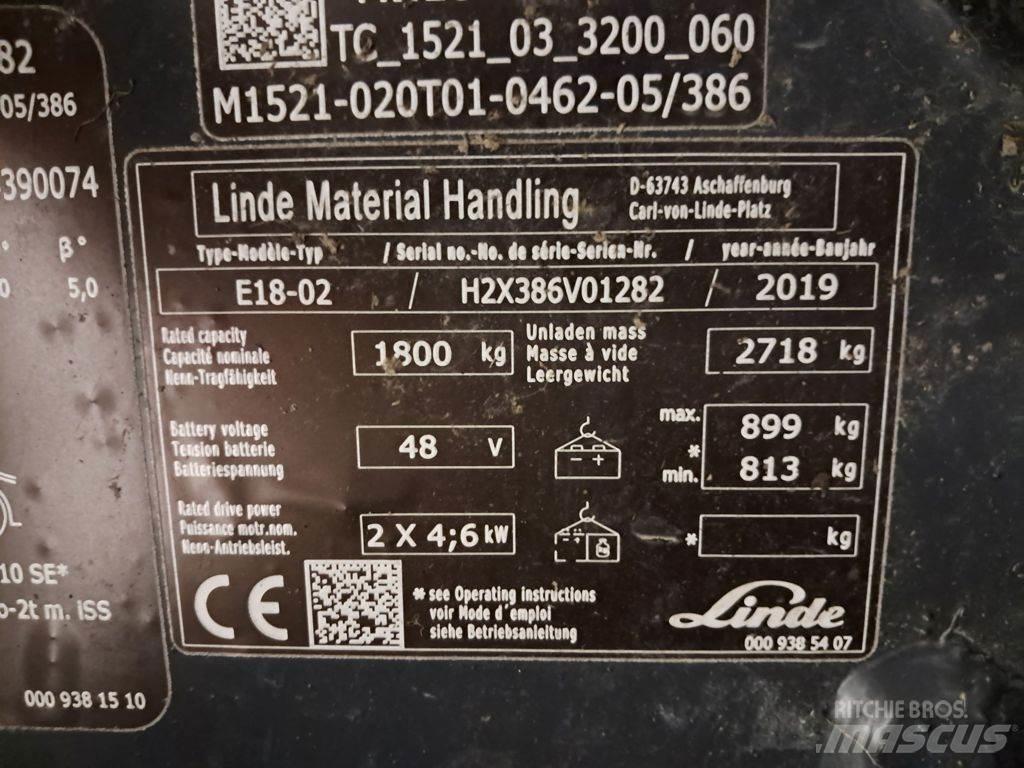 Linde E18-02 El gaffeltrucks