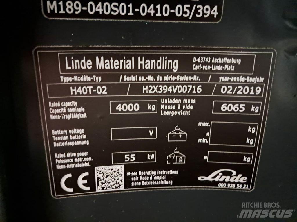 Linde H40T-02 LPG gaffeltrucks