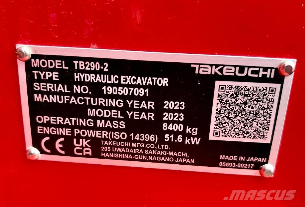 Takeuchi TB 290-2 CV Midi-gravemaskiner 7t - 12t