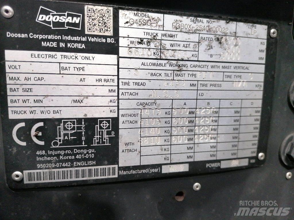 Doosan G45SC-7 LPG gaffeltrucks
