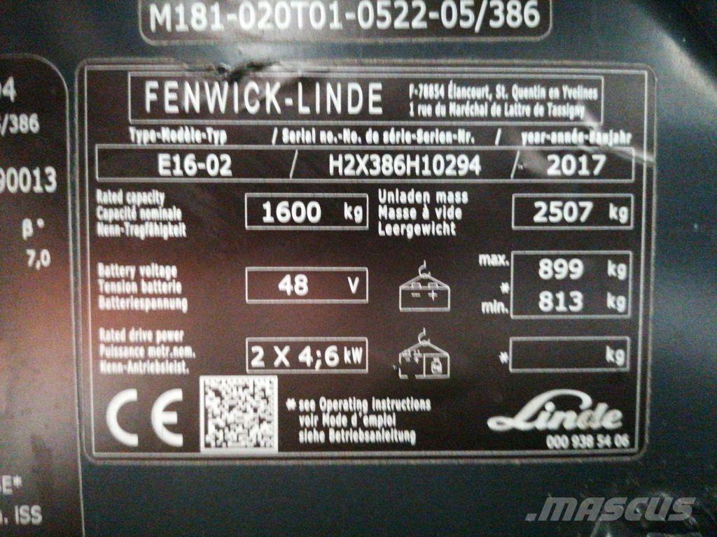 Linde E16 El gaffeltrucks