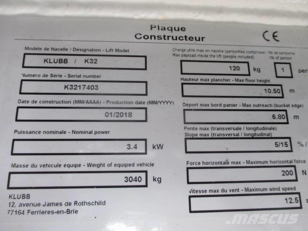 Klubb K32 Lastbilmonterede lifte