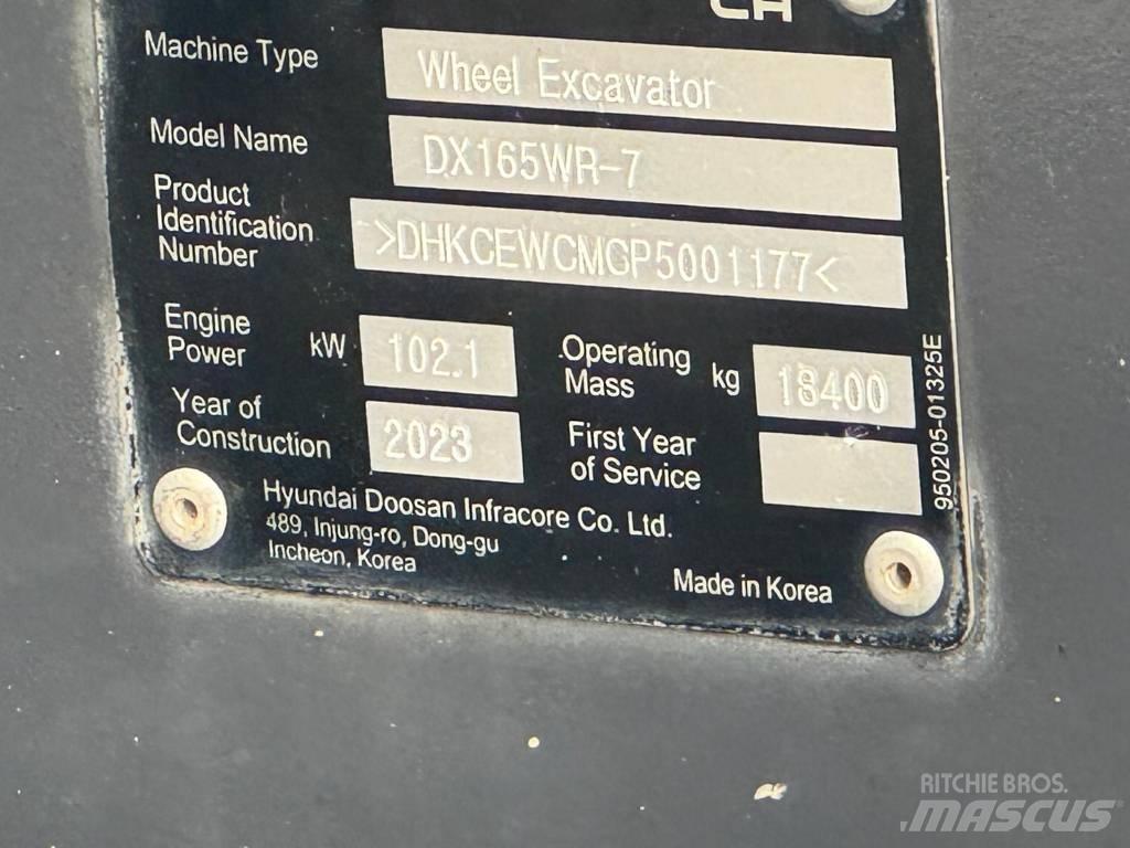 Doosan DX165WR-7 Gravemaskiner på hjul