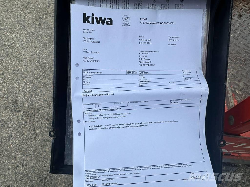 SkyJack SJ 16 Søjlelifte