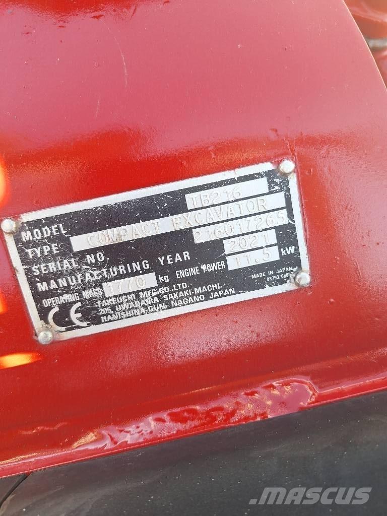 Takeuchi TB 216 Minigravemaskiner