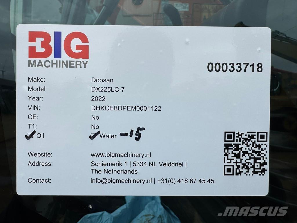 Doosan DX225LC-7 Gravemaskiner på larvebånd