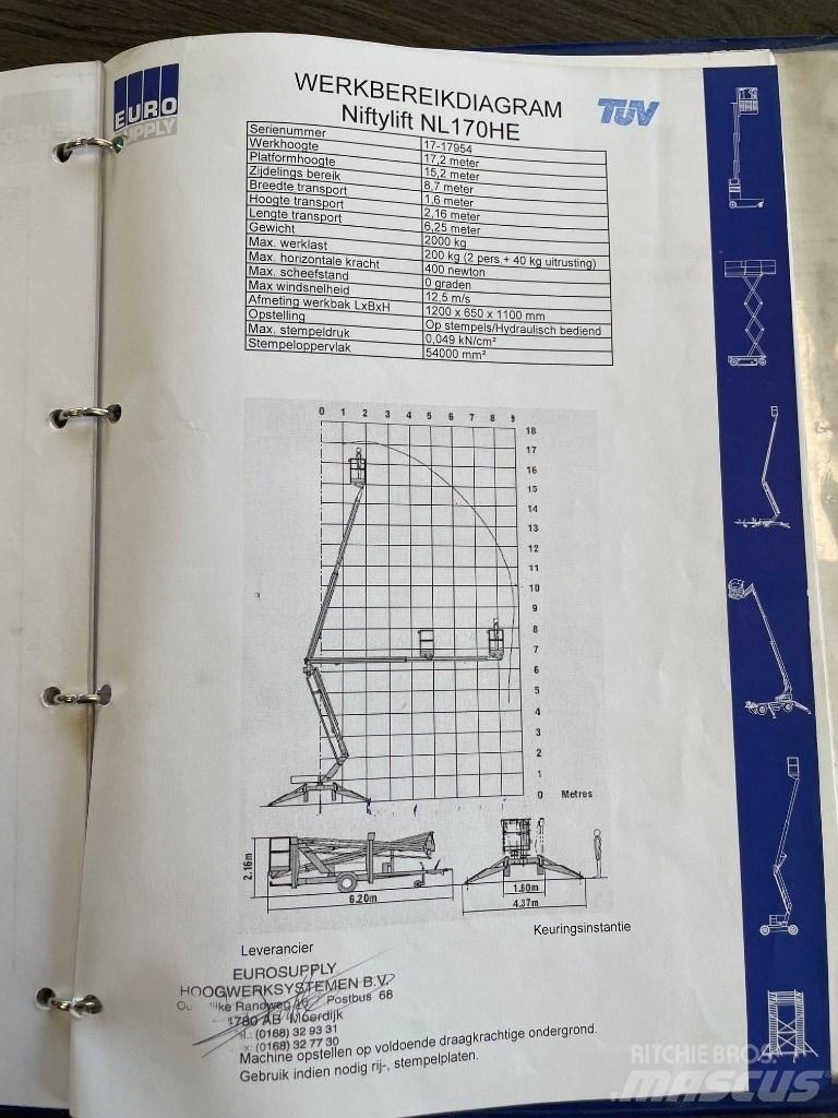 Niftylift 170 H E Trailermonterede lifte