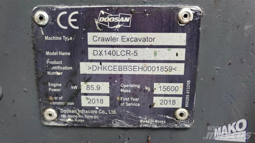 Doosan DX 140 LCR Gravemaskiner på larvebånd