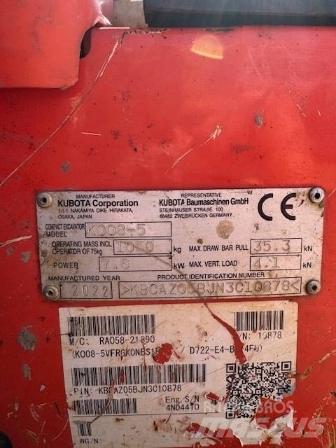 Kubota K 008-5 Minigravemaskiner