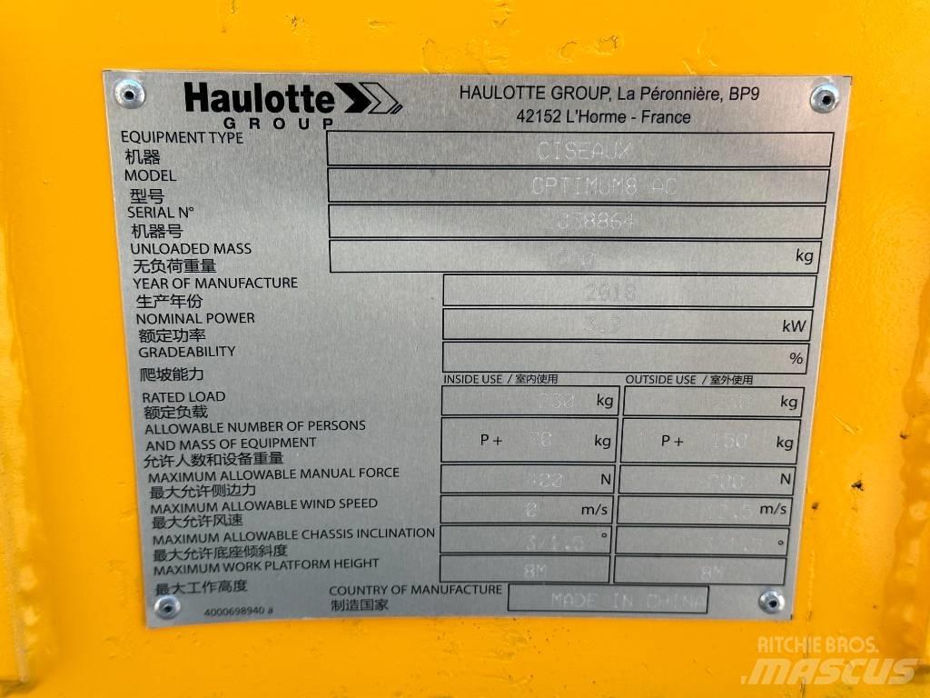 Haulotte OPTIMUM 8 Saxlifte