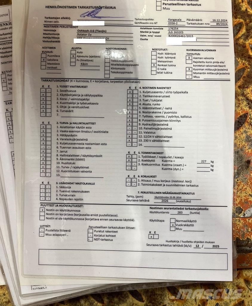 JLG 2630 ES Saxlifte