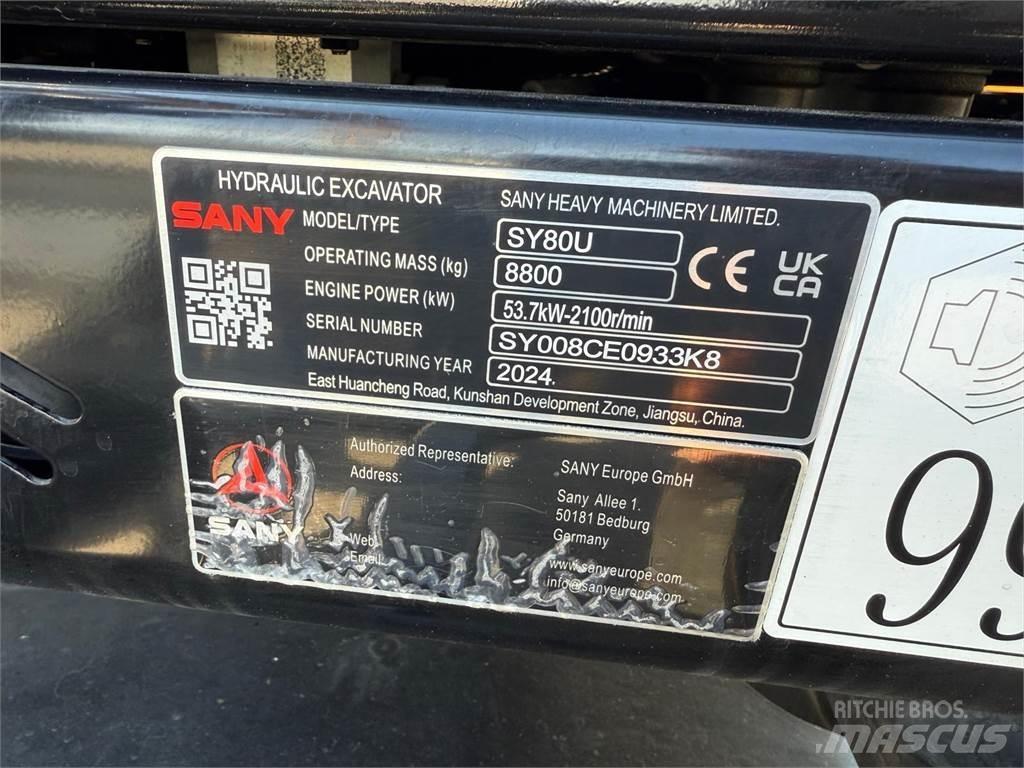 Sany SY80U Midi-gravemaskiner 7t - 12t